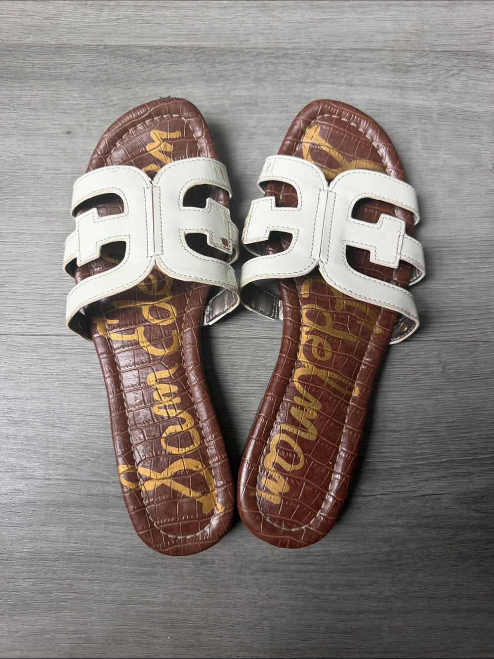 Sam Edelman White Slide Sandals